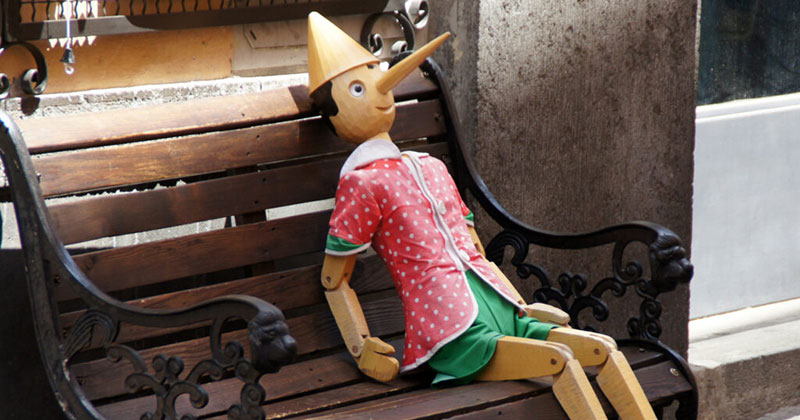 Panca d'autore per Pinocchio