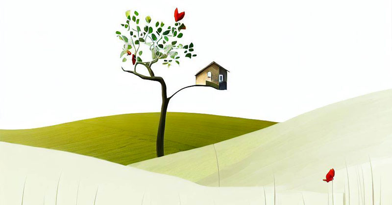 Architettura sospesa 2023, una piccola casa tra gli alberi nel contesto rurale italiano