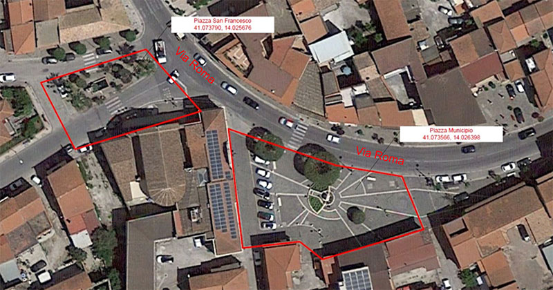Riqualificare piazza Municipio e piazza San Francesco a Cancello ed Arnone, in provincia di Caserta