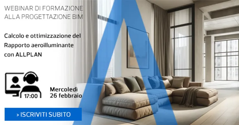 Calcolo e ottimizzazione del rapporto aeroilluminante con ALLPLAN
