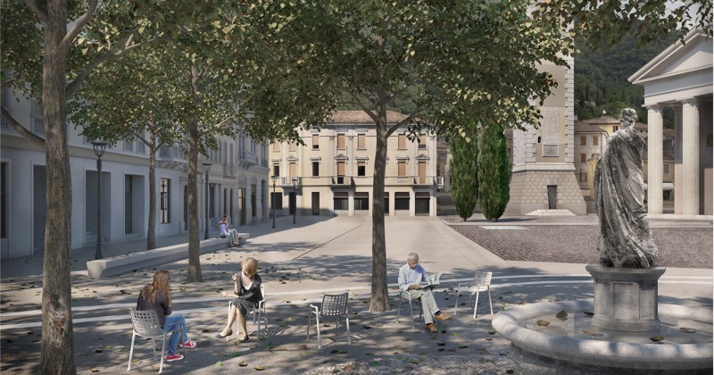 Valdobbiadene (Tv): la piazza del municipio è firmata dal giovane studio Larchs architettura