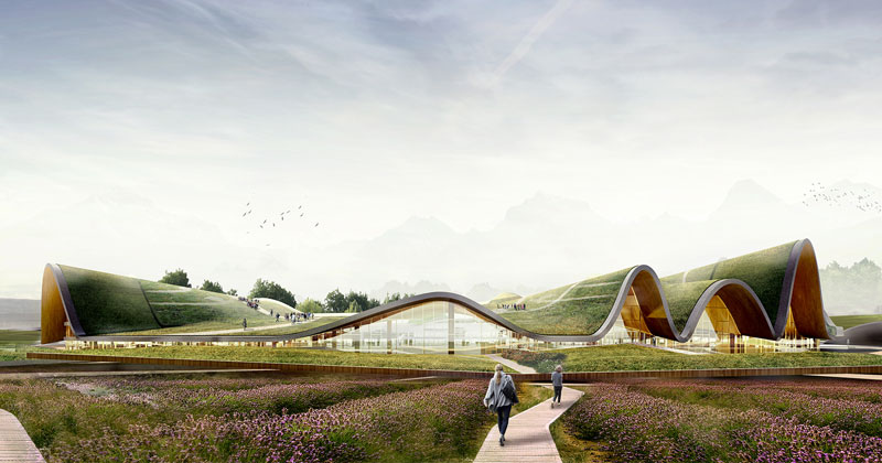 Xi'An Train Station. I giovanissimi italiani di Mograph studio vincono esaltando la sinuosità del paesaggio cinese