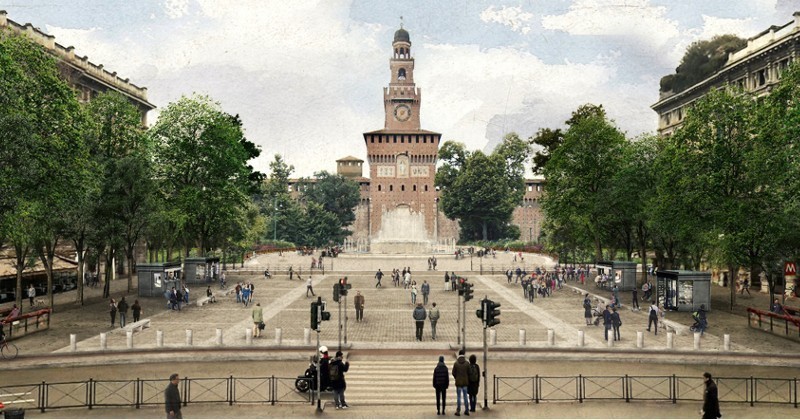Piazza Castello a Milano: ecco come sarà. Si concretizza il progetto vincitore del concorso del 2017