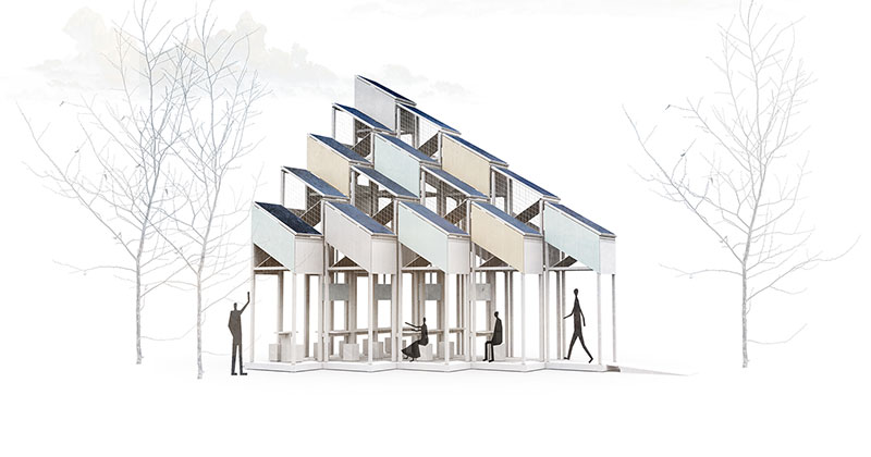 Una pensilina fotovoltaica per studiare all'aria aperta