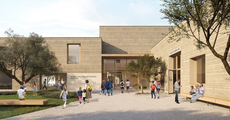 Cinque A e Sertec vincono il concorso per la nuova scuola di Monastir (Ca)