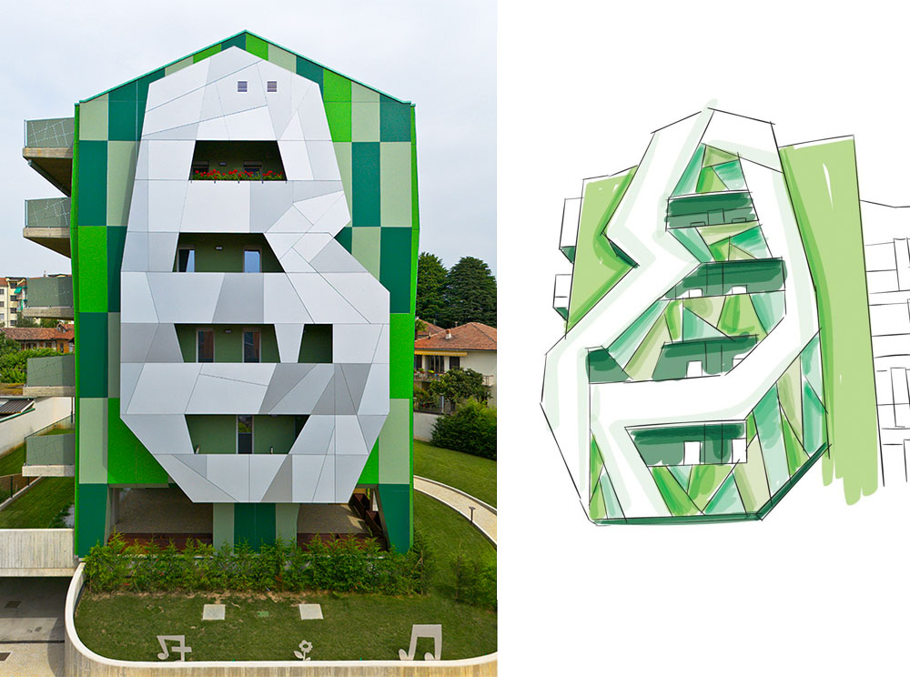 Casa Ugo Nespolo: abitare un'opera d’arte. I pannelli Trespa Meteon danno forma in modo performante alla creatività dell'artista