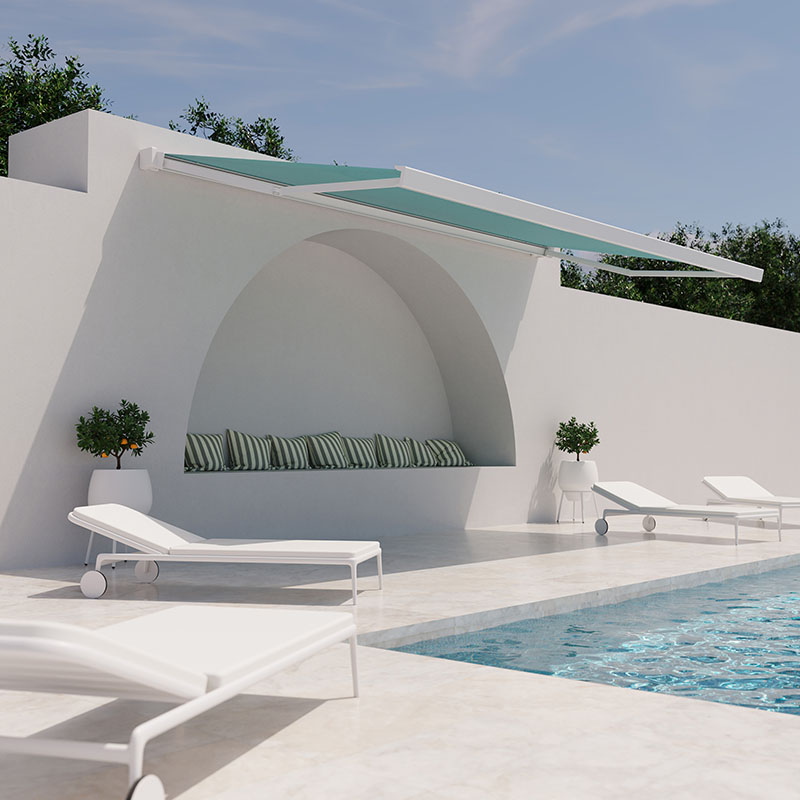 Soluzioni by Gaviota per protezioni solari sicure: pergole bioclimatiche e tende da sole anche in condizioni climatiche estreme